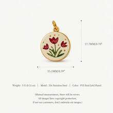 1pc New Natural Flower Pendant, Fresh Cartoon Style, 18k Gold PVD Plated 316 Stainless Steel Material, Waterproof And Fade-Resistant, Suitable For DIY Creative Necklace, Bracelet, Earring, Bag Chain, Keychain, Waterproof And Sweat-Resistant, Suitable For Daily Casual Wear - Multicolor - View 14