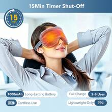 Hailicare Rechargeable Heated Eye Mask, 4-Level Smart Temperature Control, Ultra-Soft Flannel Light-Blocking Eye Mask, Washable Outer Cover, Relieves Eye Fatigue, Lightweight And Portable, Essential For Office, Travel And Home - Multicolor - View 4