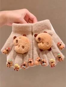1 Pair Kids Cute Cartoon Paw Print Warm Gloves, Fashionable And Versatile, Suitable For Girls And Boys - Multicolor - View 3