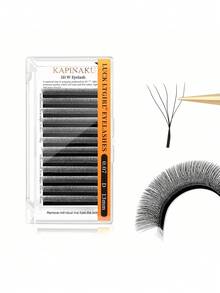 12 Rows 5D-W Triple Tips Eyelash Extensions, 0.07mm D Curl Hand Woven Mesh Net Cross Lashes, Premium Soft Light Professional Makeup Lash Supplies - Black - View 9