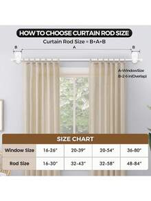 Curtain Rods No Drilling 32 To 58 Inch, 5/8 Inch No Drill Curtain Rods With Adhesive Brackets, Renter Friendly Adjustable Small Drapery Rod, White - Star - View 8