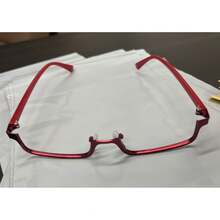 Bold Red Half-Rim Rectangular Eyewear,Edgy Statement For Women & Teens,Beach Days,Graduation,Vacation Trips,Camping,Festive Events,Daily Stylish Looks - 1 - View 8