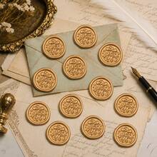 20 PCS/PACK 3D Wreath Heart Wax Seal Sticker,Wedding Invitation Envelope Seal Stickers,Self- Adhesive White Flower Stickers, Perfect For Invitation, Gift Wrapping, Christmas - Bow - Brown - View 6