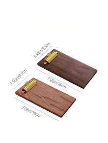 1pc Wooden Mini Clipboard, Small Clipboard, Display Rack, Memo Board, Cooking Recipe Clipboard, Suitable For Restaurant, School, Waiter, Guest Service, Menu Holder - Multicolor - View 2