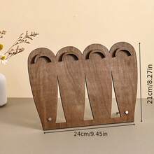 1pc Walnut Wood Jewelry Display Stand, Multi-Slot Bracelet & Necklace Holder, Beaded Jewelry Storage Rack, Desktop Display, Photography Prop, Accessory Storage Box, Saudi National Day - Multicolor - View 3