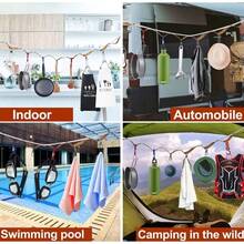 5m Outdoor Camping Leather Hanging Rope, 25 Holes PU Leather Tent Canopy Storage Hanging Strap, Portable Campsite Equipment Hanging Rope, Multi-Functional Home Storage Tie Strap Camping Accessory - View 6