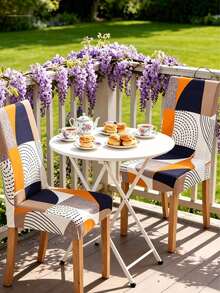1/4/6pcs Elastic Full Coverage Milk Silk Printed Chair Covers, All-Season High Back Universal Dining Chair Slipcovers - Multicolor - View 5