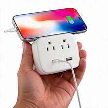 Minimalist Universal Power Adapter And Multi-Outlet For Home And Office - US A Type Plug(110-127V) - View 2