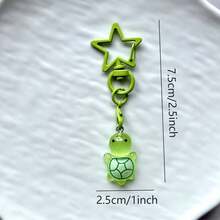 1pc Star Buckle Colorful Little Turtle Keychain Pendant, Can Be Hung On Bags, Simple Versatile Phone Decoration, Holiday Accessory, Universal USB Flash Drive Exquisite Small Pendant - Multicolor - View 9