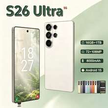 All-Rounder S26 ULTRA 5G Handy mit integriertem KI-Stift, 16GB+1TB reichlich Speicherplatz, leistungsstarker 8000mAh langanhaltend Akku, perfekt für Studenten und Senioren für den täglichen Gebrauch - Schwarz - Übersicht 3