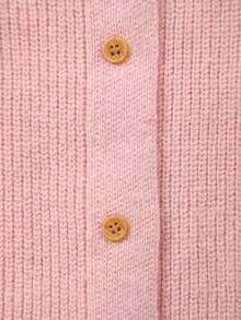Tween Girl Colorblock Casual Versatile Daily Wear Cardigan - Pink - View 8
