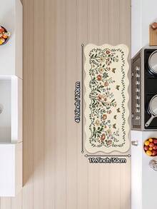 1pc Floral Pattern Runner Rug, Area Rug For Kitchen, Bathroom, Outdoor, Indoor, Bedroom, Living Room, Bedside, Decorative Rug, Machine Washable, Easy To Clean, Non-Slip Backing, Entryway Mat, Bedroom Bathroom Decor Rug - Multicolor - View 15