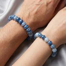 2pcs/Set Handmade Bracelets, High-Quality Bangles, Birthday Gifts For Men And Women, Couple And Friend Blessing Bracelets, Accessories - Baby Blue - View 3