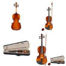 New 3/4 Acoustic Violin Case Bow Rosin Natural - As Pic - View 11