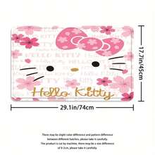 SANRIO 4件組 Hello Kitty 浴室浴簾套組含地墊，可愛貓咪浴室浴簾套組含地墊、馬桶蓋套與浴室地墊，現代浴室裝飾含地墊與12個塑膠掛鉤 - 4-piece shower curtain set - 查看 5