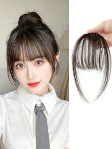 Airy Bangs Hair Piece (One-Piece 3D Bangs) - Daily Wear Synthetic Fiber Clip-In Hair Extensions; Easy To Style, Natural Appearance, Create Thick And Voluminous Hair, Multi-Functional Women's Hair Accessory - Multicolor - View 6