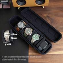 Kotak Penyimpanan Jam Tangan Portabel dengan Pegangan, Penutup Flip dengan Lapisan Anti Gores, Kotak Jam Tangan Multifungsi untuk Pria dan Wanita, Cocok untuk Rumah dan Perjalanan, Hadiah Ideal untuk Kolektor Jam Tangan, Aksesori Jam Tangan untuk Pria dan Wanita, Dekorasi Penyimpanan Rumah, Perlengkapan Perjalanan Penting - Hitam - View 6