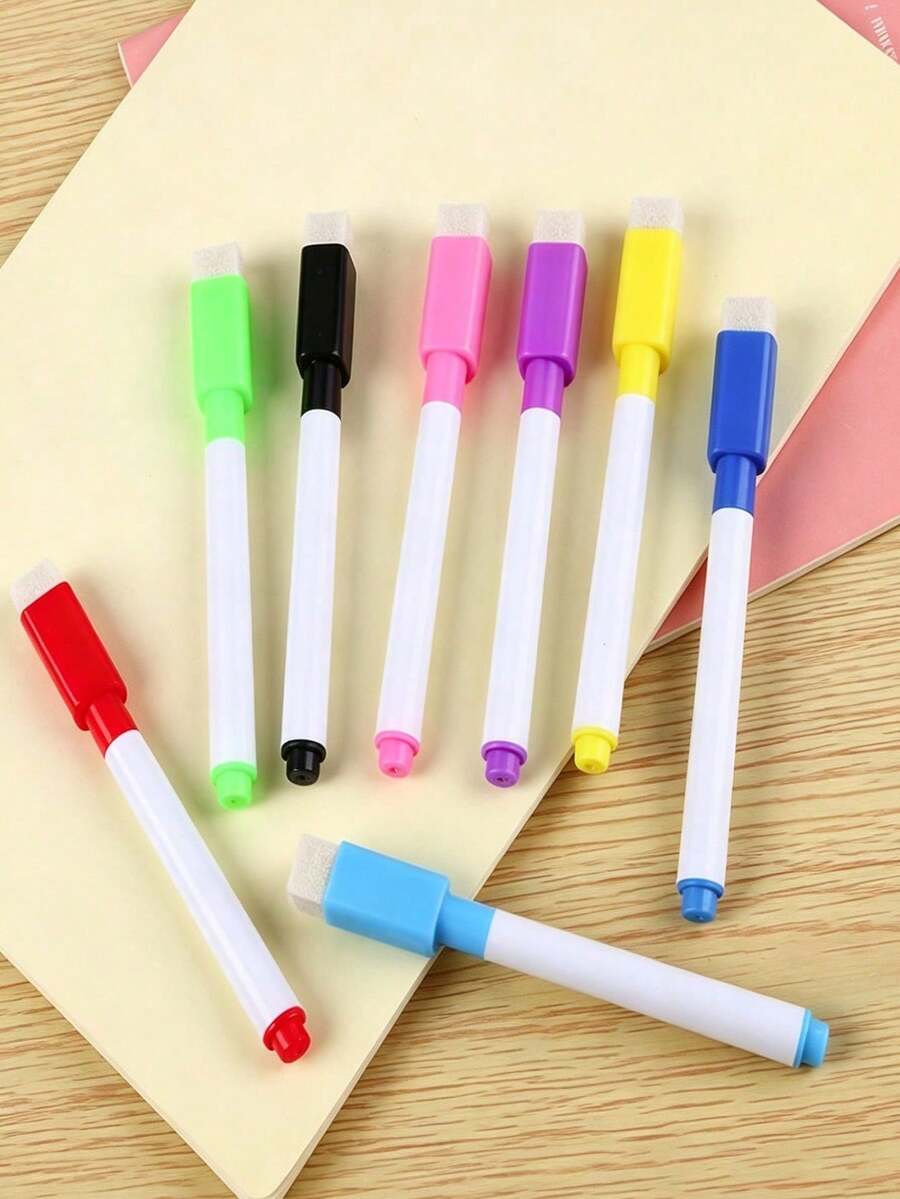Dry Erase Markers With Eraser Cap; Suitable For Office, Refrigerator And Calendar Use, Also Ideal For School Use Or As A Gift For Friends And Family - Multicolor - View 1