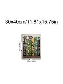 1件裝植物書堆牆面藝術，民俗花卉圖書館印花，北歐樹木印花，北歐林諾刻風景牆面藝術，臥室裝飾，客廳裝飾，宿舍裝飾，牆面藝術，牆面裝飾，家居裝飾，房間裝飾，帆布牆面藝術，海報，可選相框 - 1PCS - 查看 25