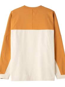 Timberland New Outdoor Round Neck Versatile Casual Sports Long Sleeve Top For Men - Beige/Orange - View 4
