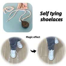 Automatic Shoelace Magic Prop, Battery-Free Self-Threading Shoelace Tool, Suitable For Street Performance And Party Fun - Black and White - View 5