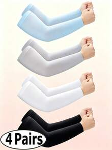 4 Pairs/1 Pair Unisex Arm Sleeves: Tattoo Cover, UV Protection UPF 50, Cooling Sports Arm Sleeves - Multicolor - View 1