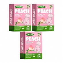 YYTCM Sabun Lembaran Portabel Peach 50 lembar, Kotak Penyimpanan Mini Tutup Flip, Sabun Tangan Sekali Pakai, Kertas Sabun untuk Perjalanan Luar Ruangan, Pelajar, Sabun Pembersih Lembut Portabel, Busa Melimpah, Mudah Dibilas, Tanpa Residu - Persik - View 13