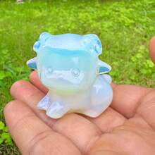 1PC Mixed Natural Crystal Cute Little Sheep Statue, Hand Carved Mini Sheep Healing Gemstone Animal Figurine, Christmas Pendant Desktop Decor Gift For Crystal Collectors - Multicolor - View 7