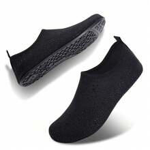 Women's Barefoot Shoes, Slip-On Quick-Dry Water Footwear, Knitted Aqua Socks For Beach, Yoga & Travel - Blue - View 1