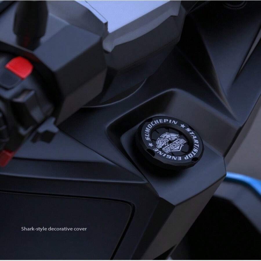 Motorcycle One-Key Start Button Protective Cover Key Hole Ignition Lock Electric Scooter Protective Cover Ignition Decorative Ring Cap
