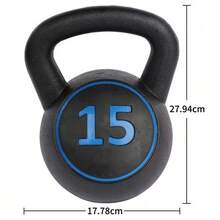 5/10/15 Lb Kettlebell Set With Non-Slip Handle, Compact Home Fitness Equipment For Strength/Fitness/Rehabilitation Training - 黑色 - 查看 5