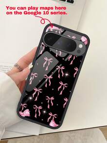 1件裝亮面蝴蝶結強化玻璃手機殼，相容 10、9、8、7 及 Galaxy S26、S25、S24、S23、S22、A07、A56、A16、A06。特色包括保護性蝴蝶結設計、耐用外殼、極簡風格，非常適合夏天。這款高品質手機殼是送給朋友、同學、愛人或自己的絕佳日常禮物。 - 黑色 - 查看 3