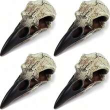2 Peças Crânio de Corvo de Halloween, Estátua de Decoração Gótica de Corvo, Crânio de Animal, Decoração de Osso Falso, Colar de Corvo, Pingente de Joia de Cabeça, Máscara de Esqueleto de Pássaro, Coroa, Presente Bruxo para Homens e Mulheres - A - Visão 10
