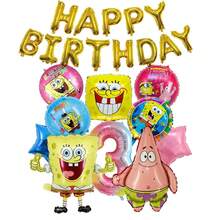 SpongeBob SquarePants New SquarePants 1st Birthday Full Set Thickened Mirror Explosion-Proof Aluminum Foil Balloon Kit, 3D Double Human Figure With Round, Star, Number And Letter Balloons, Cheerful Underwater Cartoon Style, Inflatable Numbers 1-9, Indoor Yard Dessert Table Cartoon Party Scene Decoration Balloon Combination - As Shown In the Figure - View 15