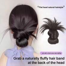 Clip-On Feathered Bun Wig Claw Clip Messy Buns Hair Piece Suitable For Women Daily Wea - 1PC - View 1
