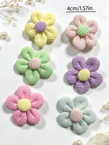 10/20 piezas/Juego de pinzas para el cabello con flores de tela, accesorios para el cabello lindos & dulces - Adecuados para mujeres y niñas, perfectos para uso diario, citas, fiestas, temporada de regreso a la escuela - Multicolor - Ver 8