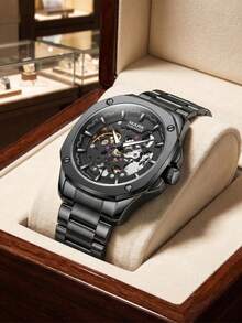 1pc Men's Automatic Mechanical Watch, Octagonal Stainless Steel Case, 30m Water Resistant, Luminous Hands, Luxury Business Men's Gift 6940 - 6940 - View 8