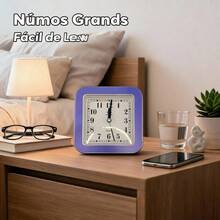 Unisex Estilo Práctico para Dormitorio y Oficina Reloj de Mesa - Púrpura - Ver 3