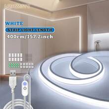 LQHZMYY 1件 USB 霓虹燈條，觸控開關，5V COB 柔性繩燈，320led/M，亮度高但不刺眼，適用於嵌入式/表面安裝，附夾子和背膠，適合各種環境的氛圍照明，時尚燈光，高亮度，耐用 LED，電競設備，萬聖節、聖誕節、齋月、新年等節日裝飾 - 彩色 - 查看 11