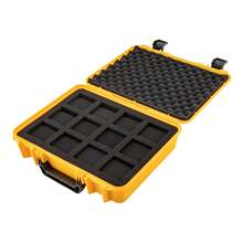 HaroldDol Watch Storage Box With 12 Slots Portable Plastic Suitcase Display Case With Latch, Shockproof ( Yellow )[Ideal Daily Accessory] - Yellow@FSLMGF8WWDFKH - View 4