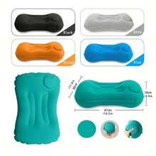 1 Set Portable Fabric Inflatable Pillow, Foldable Lightweight Travel Bed Pillow, Soft Inflatable Cushion, Office Nap, Chair Back Support, Camping, Hiking, Backpacking Essential - Multicolor - View 8