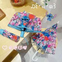 Disney Stitch Cartoon Cute Pattern Umbrella, Suitable For Daily Portable Use, Birthday Gift - A - View 3