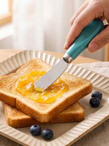 6Pcs Stainless Steel Butter Spatula, Ceramic Handle, Multi Color Options, Cheese Knife, Jam Spatula, Ergonomic, Hanging Hole, Dishwasher , Kitchen Utensils For Home Breakfast, Cafe, Dessert, Party, Housewarming Holiday Gift - View 5