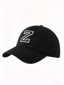 1pc Solid Color Open Back Ponytail Baseball Cap With26 Letters, Women Fashion Sports Sun Hat ForOutdoor UV Protection - Black Label - Black Ponytail Hat - View 15