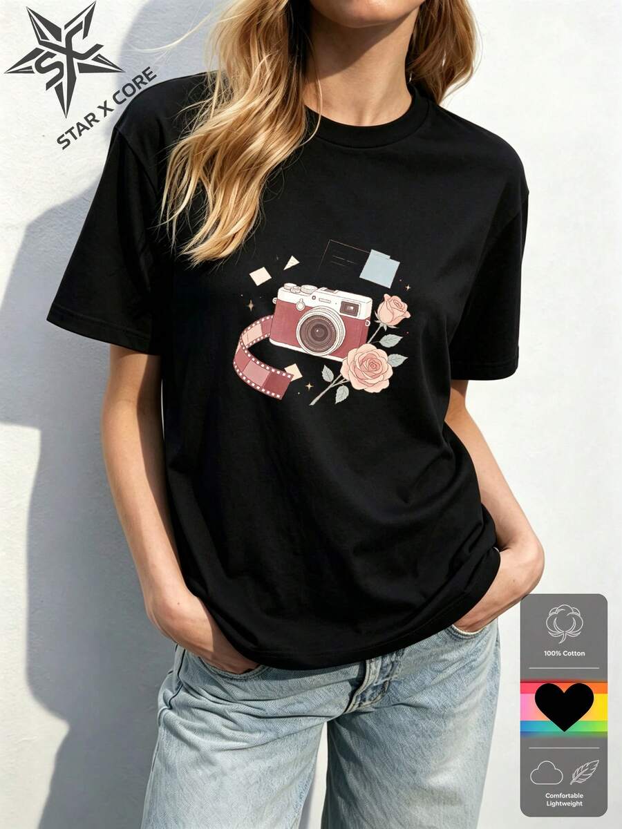 Women T-Shirts - 黑色 - 查看 1