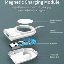 1 buah Charger Jam Tangan Nirkabel Magnetik Mini USB, Adaptor Pengisian Cepat Portabel Plug and Play, Kompatibel dengan Apple Watch Ultra Series 9/8/7/6/SE/SE2/5/4/3/2/1 Semua Model - Putih - View 6