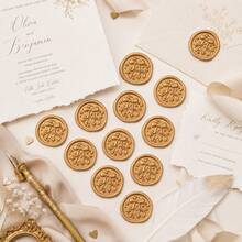 20 PCS/PACK 3D Wreath Heart Wax Seal Sticker,Wedding Invitation Envelope Seal Stickers,Self- Adhesive White Flower Stickers, Perfect For Invitation, Gift Wrapping, Christmas - Bow - Brown - View 9