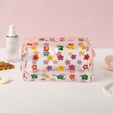 1pc Transparent Waterproof PVC Storage Bag, Large Capacity Fruit & Floral Pattern Pencil Case, Multi-Function Portable Stationery & Cosmetic Organizer, Back To School Daily Travel Holiday Mini Gift - Multicolor - View 14