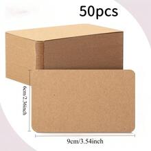 50張/1張迷你便箋卡 9*6cm 適合學校、辦公室、居家使用 大容量空白名片式便條卡 - 棕色卡 - 查看 9