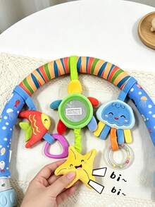 BBSKY 1pc Baby Stroller Hanging Toy, Built-In Music Box, Hasselblad Lens, Wind Chime, BB Call, Elastic Rope, Colorful Pearl Bell, Multi-Sensory Enlightenment Toy For Infants, Suitable As Newborn Gift - Multicolor - View 5